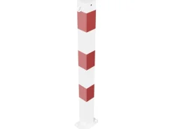 Baugeräte^Schake Absperrpfosten Dübelbefestigung 2 Ösen 70 mm x 70 mm Weiß Rot