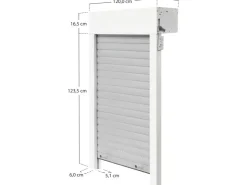 Rollladenantriebe*Schellenberg Aufsatzrolladen-Set für Fenster 120 cm x 140 cm Weiß/Grau
