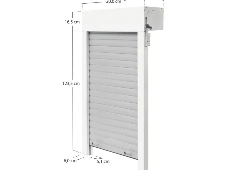 Rollladenantriebe*Schellenberg Aufsatzrolladen-Set für Fenster 120 cm x 140 cm Weiß/Grau