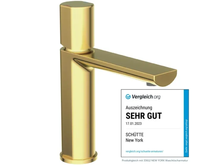 Schütte Abläufe^Waschtischarmatur New York Gold Matt