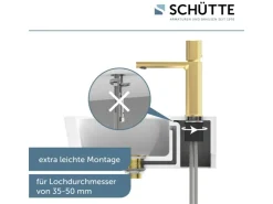 Schütte Abläufe^Waschtischarmatur New York Gold Matt