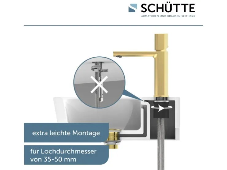 Schütte Abläufe^Waschtischarmatur New York Gold Matt