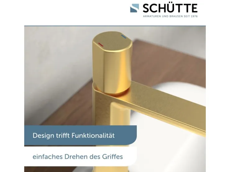 Schütte Abläufe^Waschtischarmatur New York Gold Matt