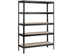 SCHULTE Regalwelt Möbelbauplatten^Schulte Stecksystem-Schwerlastregal S 180 cm x 90 cm x 40 cm Schwarz