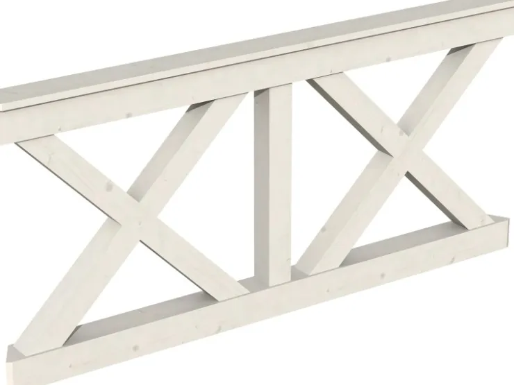 Konstruktionsvollholz*Skan Holz Brüstung Andreaskreuz 180 x 84 cm Fichte Weiß