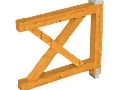 Konstruktionsvollholz*Skan Holz Brüstung Andreaskreuz 108 x 84 cm Fichte Eiche Hell