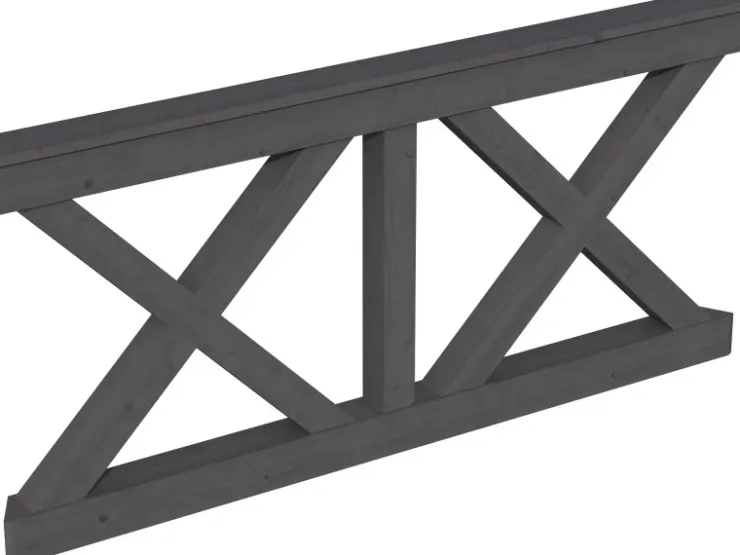 Konstruktionsvollholz*Skan Holz Brüstung Andreaskreuz 180 x 84 cm Fichte Schiefergrau
