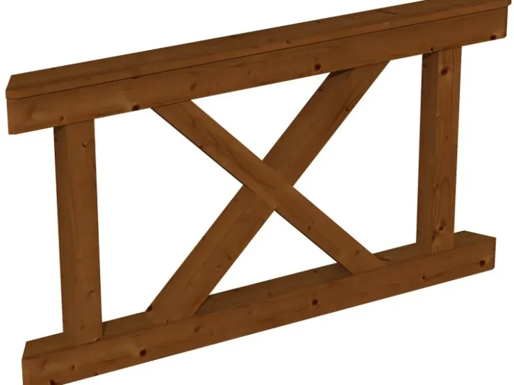 Konstruktionsvollholz*Skan Holz Brüstung Andreaskreuz 150 x 84 cm Fichte Nussbaum