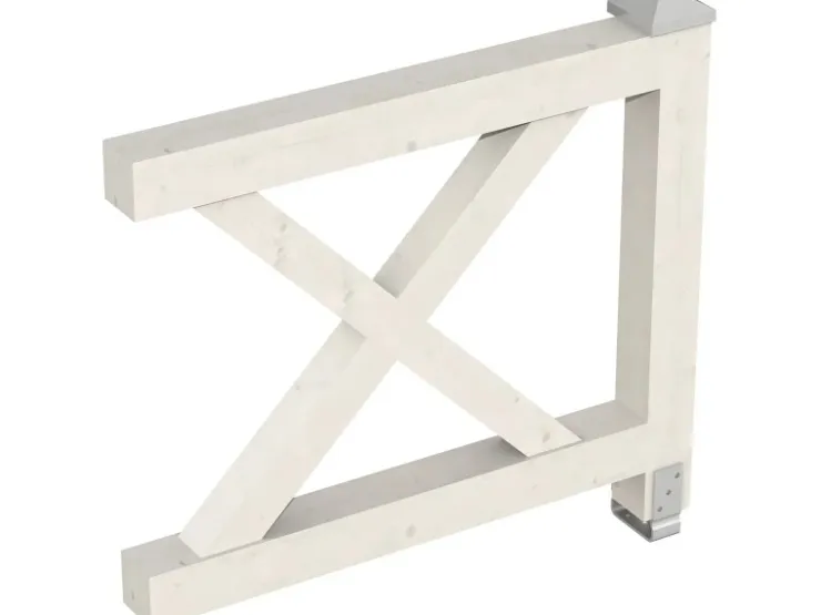 Konstruktionsvollholz*Skan Holz Brüstung Andreaskreuz 108 x 84 cm Fichte Weiß