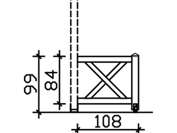 Konstruktionsvollholz*Skan Holz Brüstung Andreaskreuz 108 x 84 cm Fichte Weiß