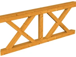 Konstruktionsvollholz*Skan Holz Brüstung Andreaskreuz 210 x 84 cm Fichte Eiche hell