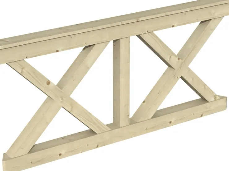 Konstruktionsvollholz*Skan Holz Brüstung Andreaskreuz 180 x 84 cm Fichte Natur