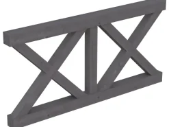 Konstruktionsvollholz*Skan Holz Brüstung Andreaskreuz 170 x 84 cm Fichte Schiefergrau