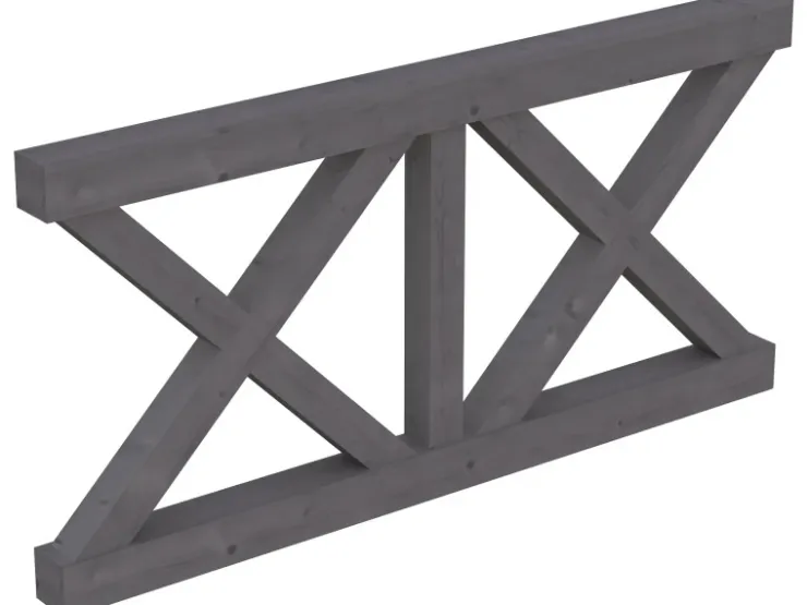 Konstruktionsvollholz*Skan Holz Brüstung Andreaskreuz 170 x 84 cm Fichte Schiefergrau