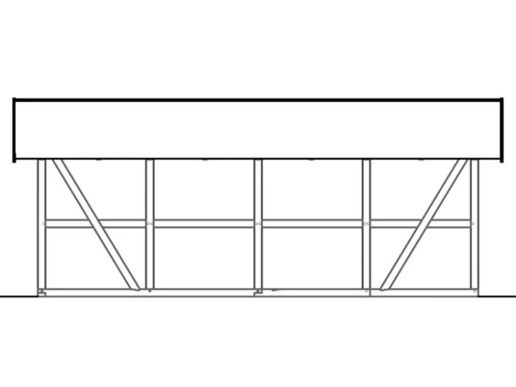 Konstruktionsvollholz*Skan Holz Carport Schwarzwald m. Dachlattung u. Abstellr. A 684 x 772 cm Weiß