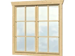 Holzfenster*Skan Holz Doppelfenster BxH 2 x 57,5 x 123,5 cm für 45 mm Häuser