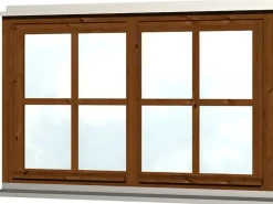 Holzfenster*Skan Holz Doppelfenster Rahmenaußenmaß. 132,4 x 82,1 cm Nussbaum