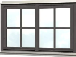 Holzfenster*Skan Holz Doppelfenster Rahmenaußenmaß. 132,4 x 82,1 cm Schiefergrau
