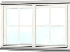 Holzfenster*Skan Holz Doppelfenster Rahmenaußenmaß. 132,4 x 82,1 cm Weiß