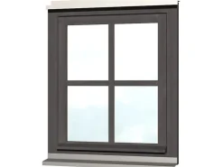 Holzfenster*Skan Holz Einzelfenster Rahmenaußenmaß 69,1 x 82,1 cm Schiefergrau