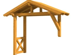 Skan Holz Vordächer|Konstruktionsvollholz^Haustür-Vordach Stralsund 3 lasiert 289 cm x 116 cm Eiche Hell