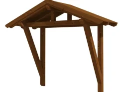 Vordächer*Skan Holz Haustür-Vordach Stralsund 2 lasiert 289 cm x 116 cm Nussbaum