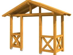 Vordächer*Skan Holz Haustür-Vordach Stralsund 5 lasiert 360 cm x 139 cm Eiche Hell