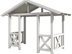 Vordächer*Skan Holz Haustür-Vordach Stralsund 7 lasiert 360 cm x 187 cm Weiß