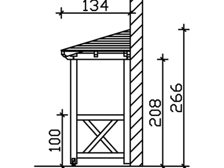 Skan Holz Vordächer|Konstruktionsvollholz^Haustür-Vordach Wismar 5 lasiert 351 cm x 134 cm Eiche Hell