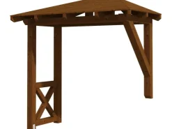 Skan Holz Konstruktionsvollholz|Vordächer^Haustür-Vordach Wismar 3 lasiert 258 cm x 126 cm Nussbaum