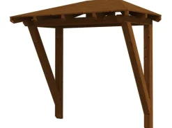 Vordächer*Skan Holz Haustür-Vordach Wismar 2 lasiert 258 cm x 126 cm Nussbaum