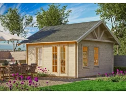 Holzfenster*Skan Holz -Gartenhaus Toronto 1 mit Dachschalung B x T 420 cm x 420 cm