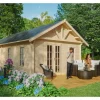 Holzfenster*Skan Holz -Gartenhaus Toronto 4 mit Dachschalung B x T 420 cm x 660 cm