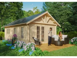 Holzfenster*Skan Holz -Gartenhaus Toronto 4 mit Dachschalung B x T 420 cm x 660 cm