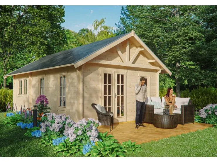 Holzfenster*Skan Holz -Gartenhaus Toronto 4 mit Dachschalung B x T 420 cm x 660 cm