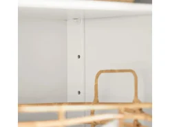SoBuy Lamellentüren^Badezimmerschrank Sideboard mit Schublade und Lamellentüren 60x87x35cm Weiß FRG238-W