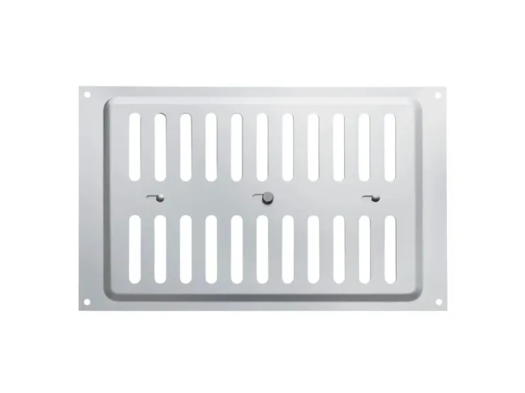 SOTECH Lüftungsgitter^Lüftungsgitter Oval 260 x 165 mm mit Schiebeverschluss Verschließbar Aluminium