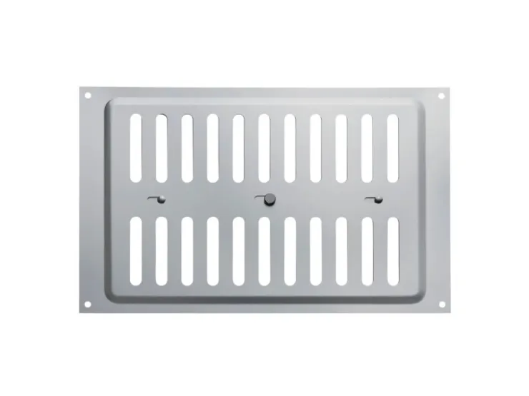SOTECH Lüftungsgitter^Lüftungsgitter Oval 260 x 165 mm mit Schiebeverschluss Verschließbar Edelstahl