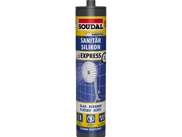 Fliesenzubehör*Soudal Sanitär Express Silikon 300 ml Manhattan