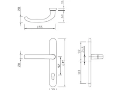 Zubehör Für Türen*Splendoor Moderno Splendoor Haustürdrücker Langschild Aluminium Weiß PZ 92 mm