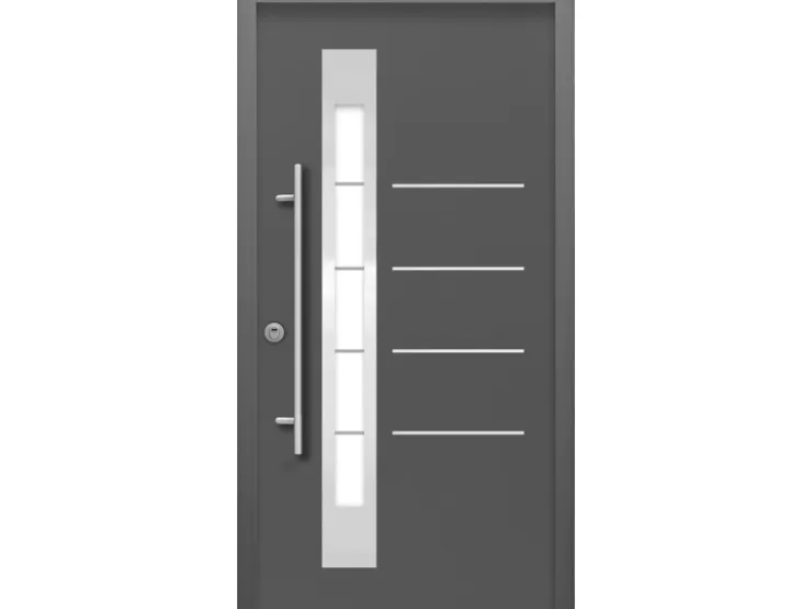 Türdichtungen|Haustüren* Splendoor Thermospace Sicherheits-Haustür Berlin Prime RC2 Anthr. 100x210 cm L Anthrazit