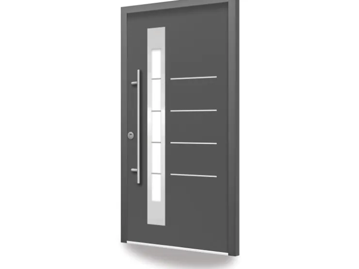 Türdichtungen|Haustüren* Splendoor Thermospace Sicherheits-Haustür Berlin Prime RC2 Anthr. 100x210 cm L Anthrazit