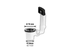 Abläufe^Spültisch Ab- und Überlaufgarnitur 47,8 mm (G 1 1/2) x 70 mm Verchromt