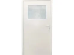 Splendoor Nebeneingangstüren^Stahl-Nebeneingangstür NS2 Weiß Nach Außen Öffnend 98 x 198 cm Anschlag R