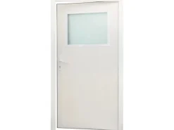 Splendoor Nebeneingangstüren^Stahl-Nebeneingangstür NS2 Weiß Nach Außen Öffnend 88 x 198 cm Anschlag L