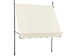 SVITA Terrassentüren^Klemmmarkise Balkonmarkise Sonnenschutz Handkurbel ohne Bohren 150x200cm Beige