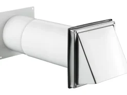 Mauerlüfter|Mauerkasten^Teleskop-Mauerkasten System Ø 125 mm mit Edelstahl-Ablufthaube