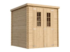 Timbela Holzfenster^Holz-Gartenhaus M309C Beige Braun 3,53 m² FSC®