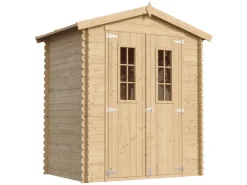 Timbela Holzfenster^Holz-Gartenhaus M367C Beige Braun 1,98 m² FSC®