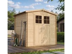 Timbela Holzfenster^Holz-Gartenhaus M369F Beige Braun 4,33 m² FSC®